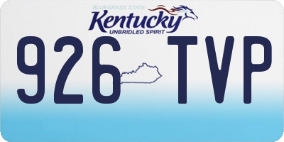 KY license plate 926TVP