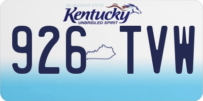 KY license plate 926TVW