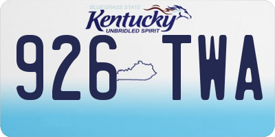 KY license plate 926TWA