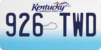 KY license plate 926TWD