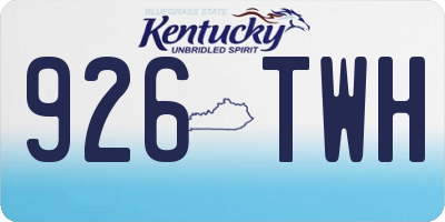KY license plate 926TWH