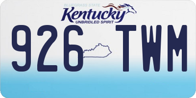 KY license plate 926TWM