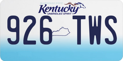 KY license plate 926TWS