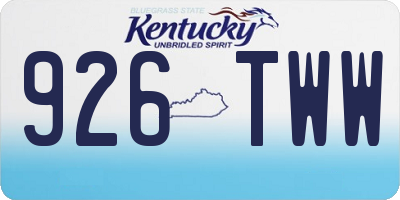 KY license plate 926TWW