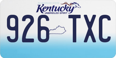 KY license plate 926TXC