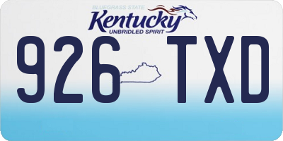 KY license plate 926TXD