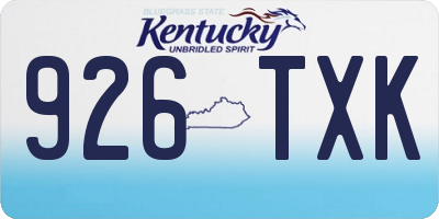 KY license plate 926TXK