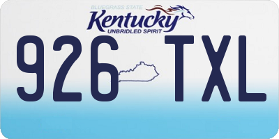 KY license plate 926TXL