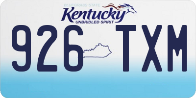 KY license plate 926TXM