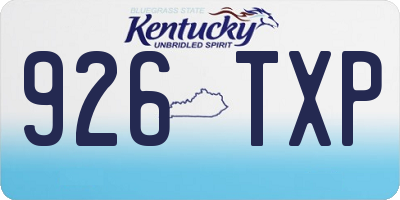 KY license plate 926TXP