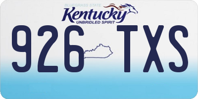 KY license plate 926TXS