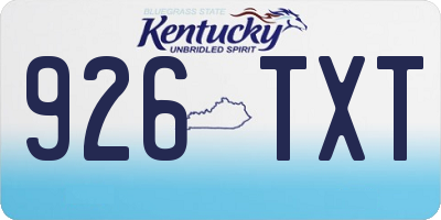 KY license plate 926TXT