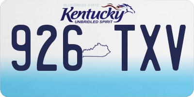 KY license plate 926TXV