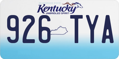 KY license plate 926TYA