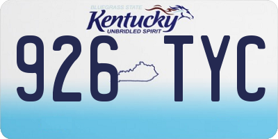 KY license plate 926TYC