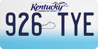 KY license plate 926TYE