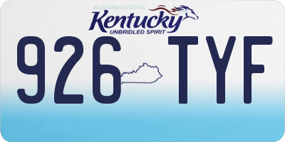 KY license plate 926TYF