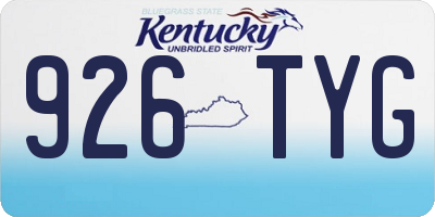 KY license plate 926TYG