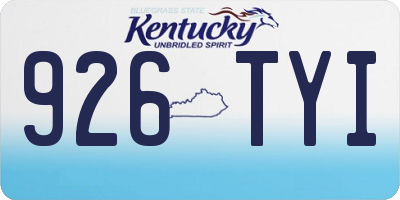 KY license plate 926TYI