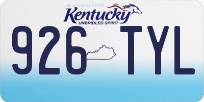KY license plate 926TYL