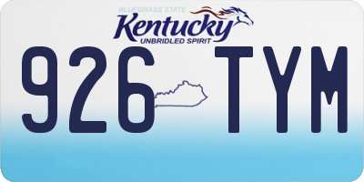 KY license plate 926TYM