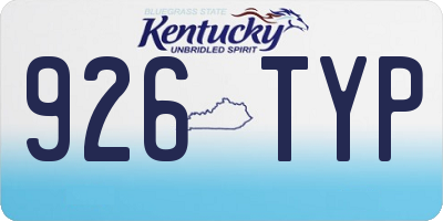 KY license plate 926TYP