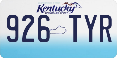 KY license plate 926TYR