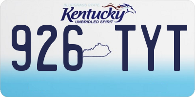 KY license plate 926TYT