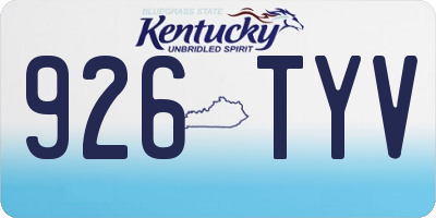 KY license plate 926TYV