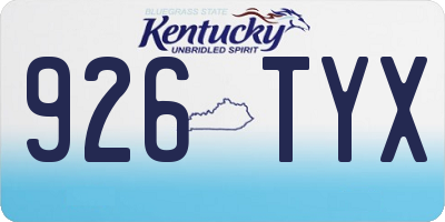 KY license plate 926TYX