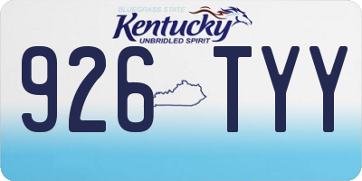 KY license plate 926TYY