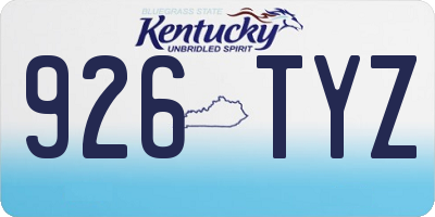 KY license plate 926TYZ