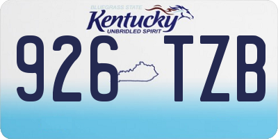 KY license plate 926TZB