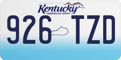 KY license plate 926TZD