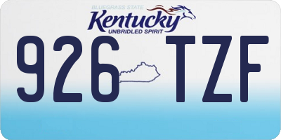 KY license plate 926TZF