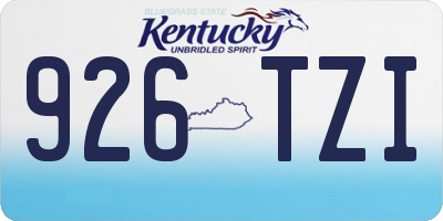KY license plate 926TZI