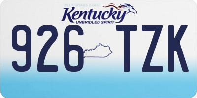 KY license plate 926TZK