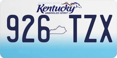 KY license plate 926TZX