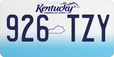 KY license plate 926TZY