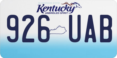 KY license plate 926UAB