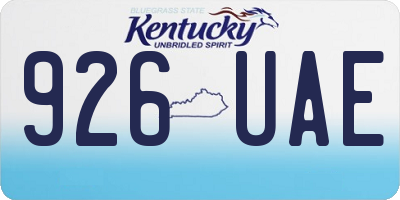 KY license plate 926UAE