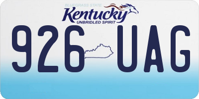 KY license plate 926UAG