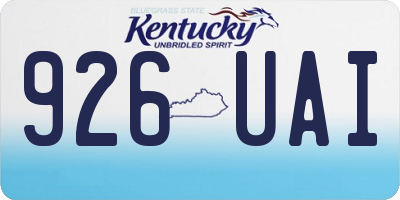 KY license plate 926UAI