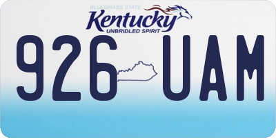 KY license plate 926UAM