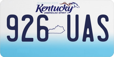 KY license plate 926UAS