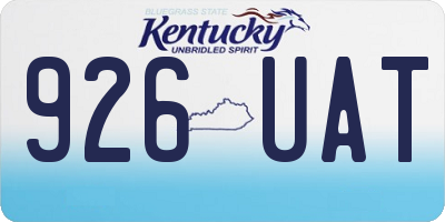 KY license plate 926UAT