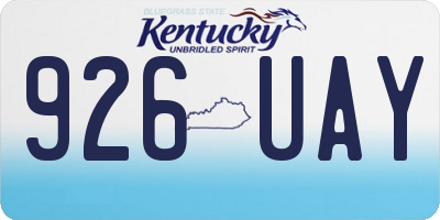 KY license plate 926UAY