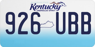 KY license plate 926UBB