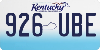 KY license plate 926UBE