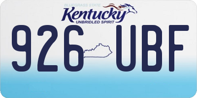 KY license plate 926UBF